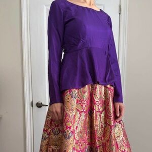 Designers Originals Purple Top with Gold and Pink Paisley Skirt